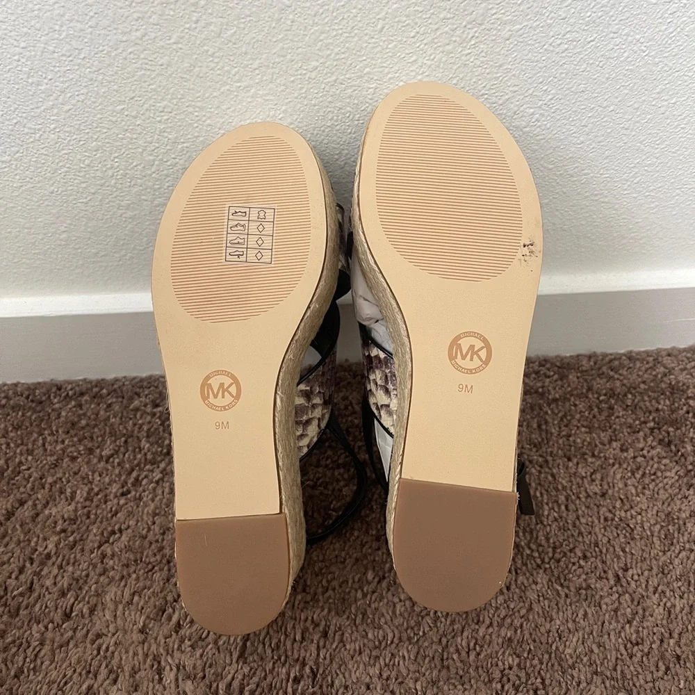 NWT Michael Kors Jodi Snake Wedges Platform Espadrilles Sandals Shoes Size 9 M